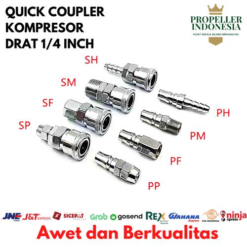 Jual Quick Coupler Connector Angin Neple Kompresor Universal Drat 1/4