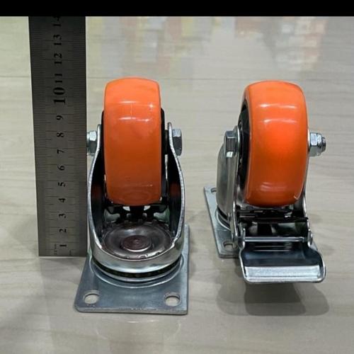 Jual roda troli rem 3 inch roda pu orange 3hh rem roda etalase heavy ...