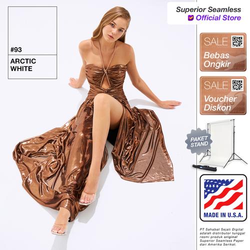Promo Background Paper Kertas Polos Seamless Studio 1.3x11M 93 Arctic