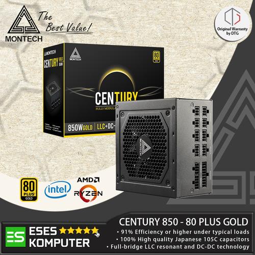 Promo PSU MONTECH CENTURY 850 GOLD | 850W 80 Plus Gold Fully Modular ...
