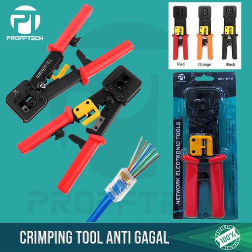 Jual Crimping Tool RJ45 Cat5E Cat6 Tang Crimping Anti gagal Profftech