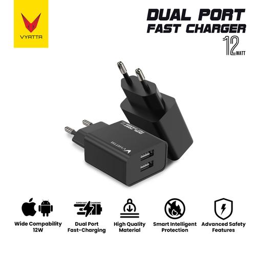 Promo VYATTA CHARGER 2.4A FAST CHARGING DUAL PORT WIDE COMPABILITY ...