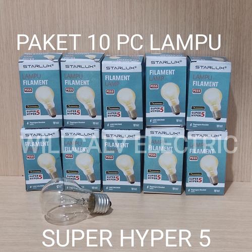 Jual 10 pc lampu Bholam pijar Starlux 5w Super hyper 5 E27 kuning ...