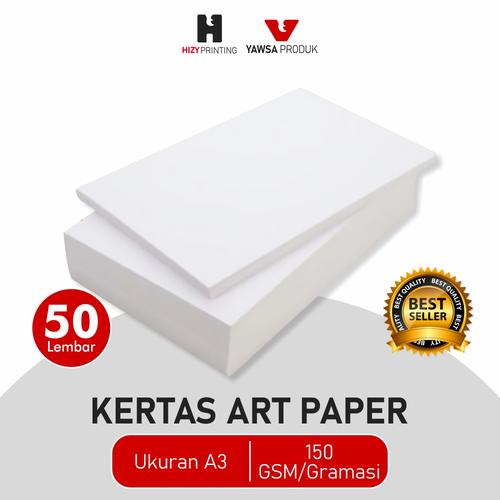 Jual Kertas Art Paper 150 Gsm/Gram Ukuran A3 50 Lembar Kota Bekasi Hizy Printing Tokopedia