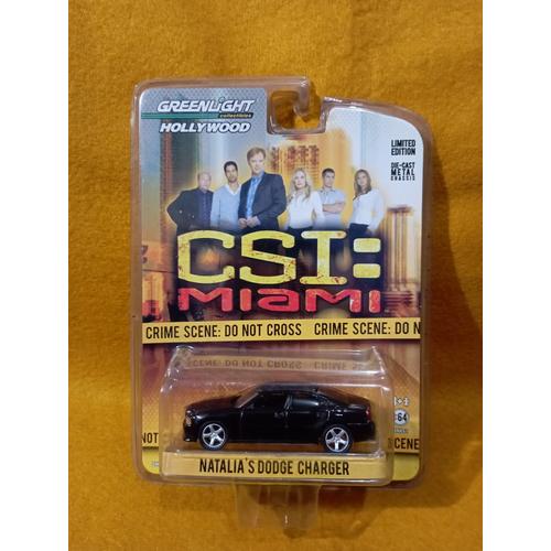 Voiture Miniature Greenlight 1/64 Dodge Charger Police CSI Miami - Série Hollywood