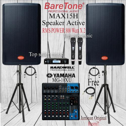 Promo PAKET SOUND SYSTEM SPEAKER AKTIF 15 INCH BARETONE MAX15H MIXER