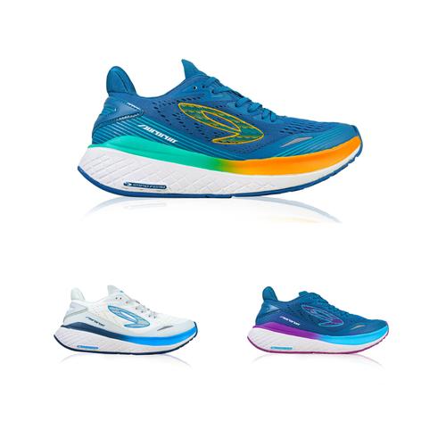 910 nineten hibiki sepatu olahraga lari unisex biru putih