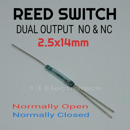Jual Reed Switch Dual Output NO & NC 3pin 2.5x14mm Sensor Switch magnet ...