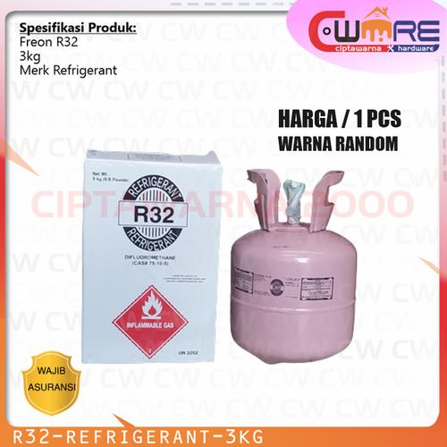Jual Freon R32 Refrigerant tabung Freon AC + Can tap 3 Kg - Kota ...
