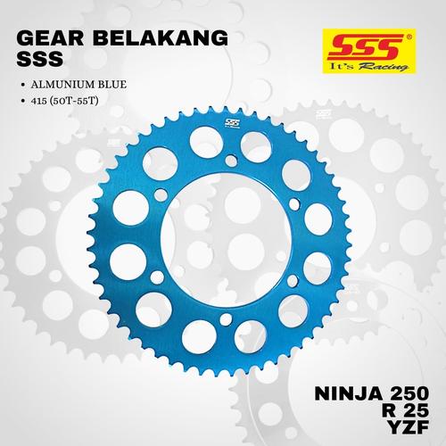 Jual Gear gir R25 yzf sss 415 53T,54T,55T alumunium biru - 415 46 ...