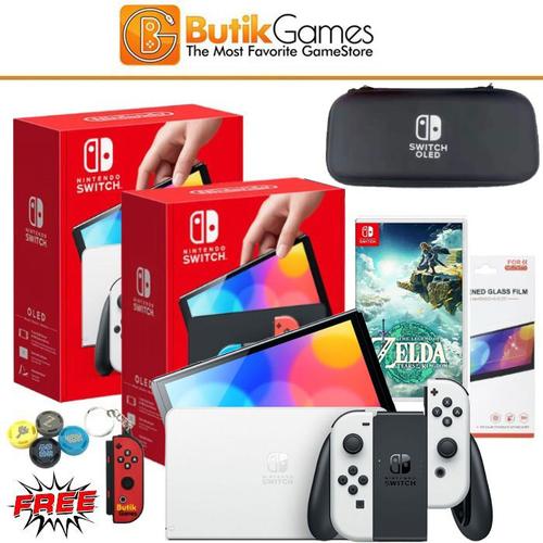 Promo Nintendo Switch OLED Console Mesin Bundle Game Tas dan TG Neon