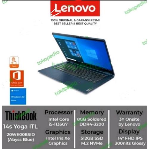 Lenovo ThinkBook 14s Yoga ITL - 14 Pollici Touch, I5-1135G7, 8GB RAM, 256GB SSD, Usato