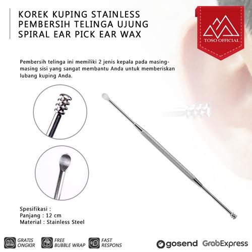 Jual KOREK KUPING STAINLESS PEMBERSIH TELINGA UJUNG SPIRAL EAR PICK EAR