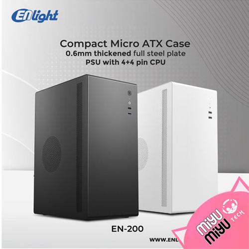 Jual Casing + psu ENLIGHT EN-200 en200 putih hitam black white m-atx ...