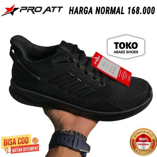 Jual SEPATU SEKOLAH PRO ATT FULL BLACK / SEPATU RUNNING HITAM POLOS ...