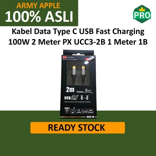 Jual Kabel Data Type C USB Fast Charging 100W 2 Meter PX UCC3-2B 1 ...