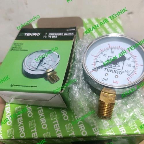 Jual pressure gauge 10 bar Tekiro 2.5 inch drat 1/4 Jakarta Pusat