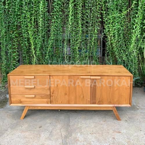Jual meja bufet buffet tv credenza minimalis kayu jati tinggi 80 Kab