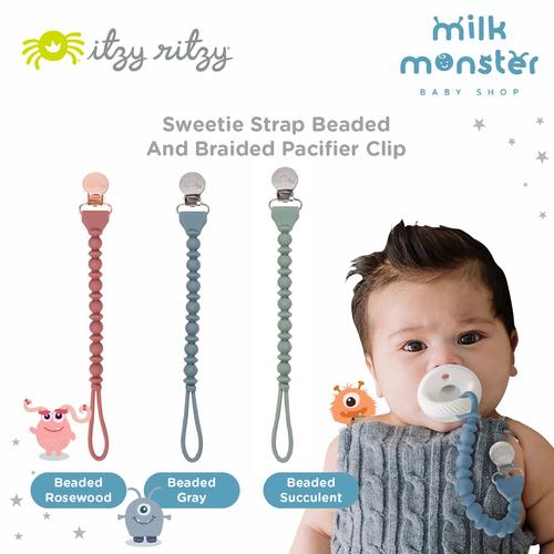 Jual Itzy ritzy sweetie strap beaded and braided pacifier clip