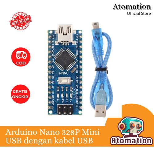 Jual Arduino Nano v3 ATMega 328p Mini USB+Mini USB Cable - Tanpa Kabel ...