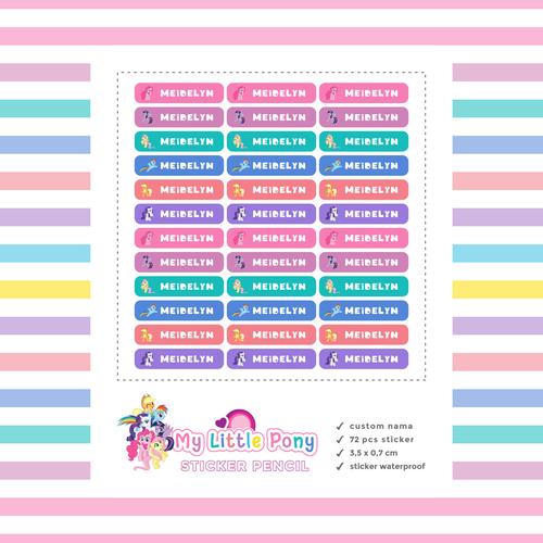 Jual Sticker Pencil Custom Nama My Little Pony Label Nama - Kota ...