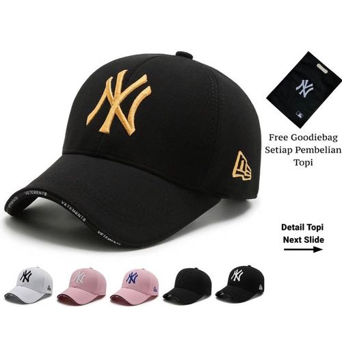 Cappellino NY Unisex Originale - Modello Dream Sunset, Arancione E Rosa Con Palme, Ricamo Bianco 3D, Visiera Curva, Regolabile, 100% Poliestere