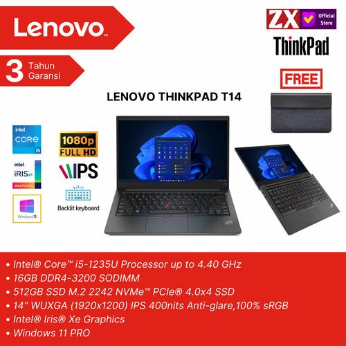 Promo LENOVO Thinkpad T14 Gen 3 CORE I5-1235U 16GB/512GB SSD 14 IPS W11 ...