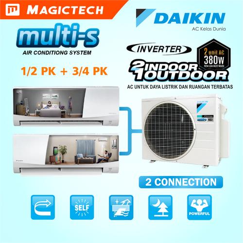 Jual AC DAIKIN MULTI S 1/2 PK + 3/4 PK 2MKC30RVM (15+20) INVERTER R32 ...