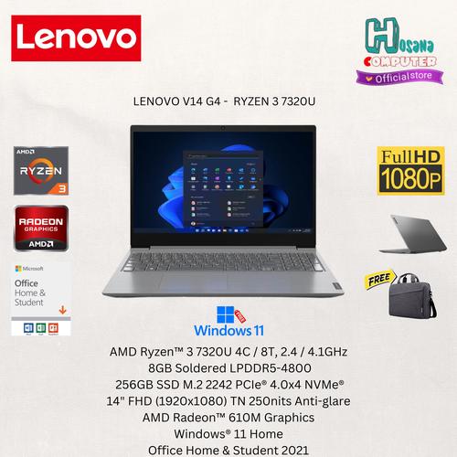 Promo LAPTOP LENOVO V14 G4 - RYZEN 3 7320U 8GB 256GB SSD WIN11 OHS +LAN ...