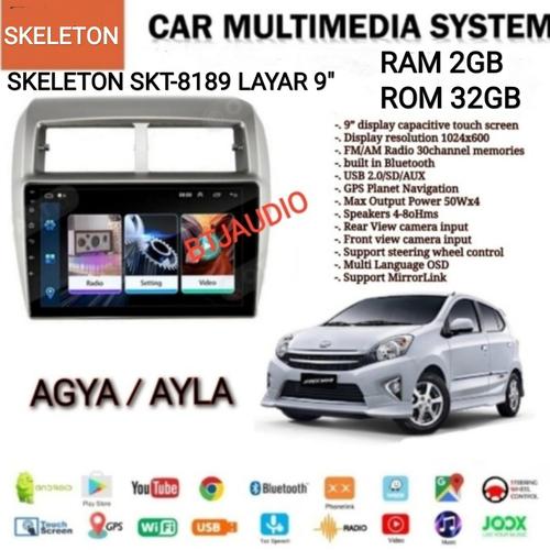 Jual HEAD UNIT TAPE MOBIL ANDROID TOYOTA AGYA/DAIHATSU AYLA 9 INCH RAM