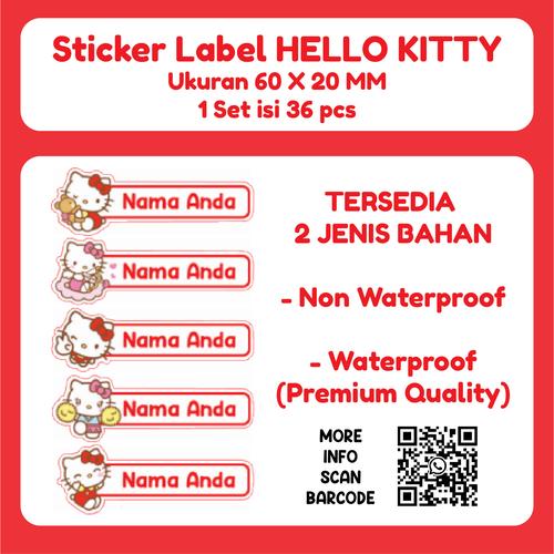 Jual STICKER LABEL CUSTOM HELLO KITTY SANRIO 60 X 20 MM - HELLO KITTY ...
