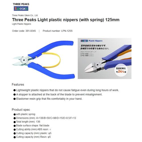 Jual Light Plastic Nippers With Spring 125mm THREE PEAKS LPN-125S - Kab ...