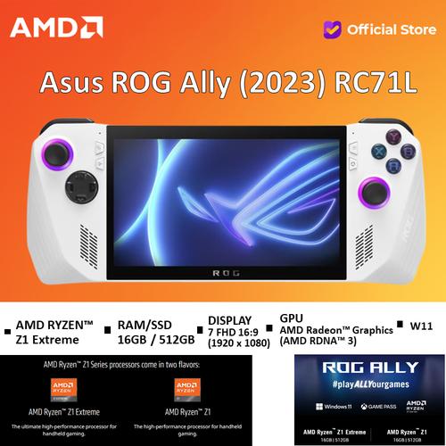 Promo Asus ROG Ally RC71L Gaming AMD Ryzen Z1 Extreme 16GB 512SSD 7FHD