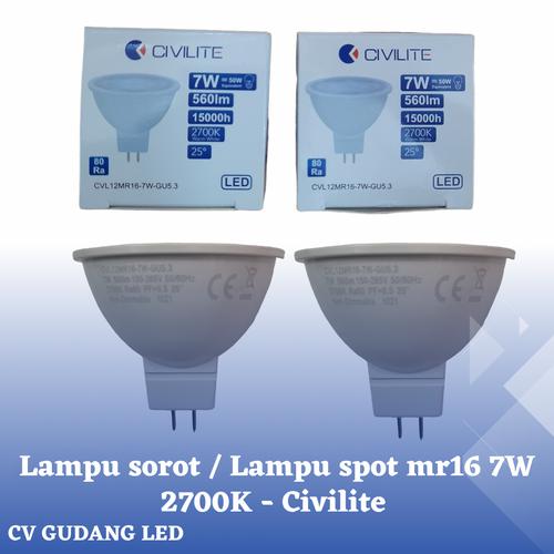 Jual Lampu sorot / lampu spot mr16 soket 7W 2700K Civilite Kab