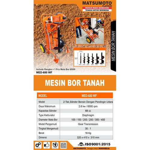 Jual Mesin Bor Tanah Biopori Matsumoto MED 680 WF + Mata Bor 30 cm ...