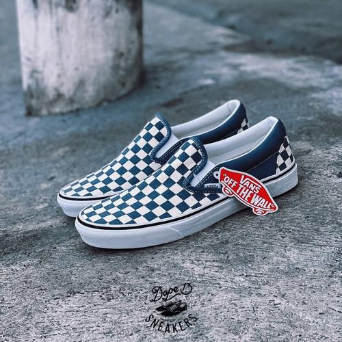 Jual Vans Slip On Blue Mirage Original Sleman