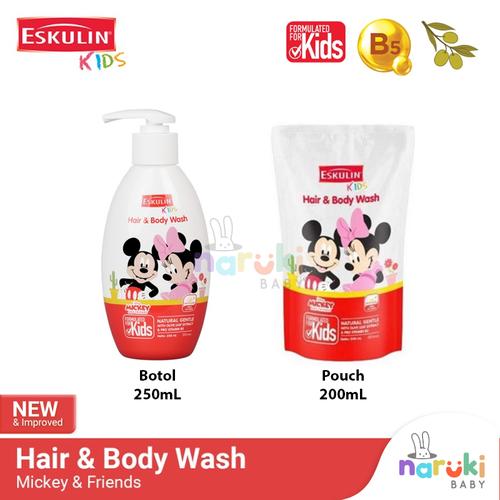 Jual Eskulin Kids Hair and Body Wash Mickey & Friends Shampoo & Sabun