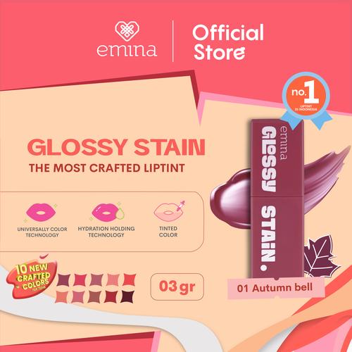 Promo Emina Glossy Stain 3 g Lip Tint Bibir Glossy Finish Melembabkan