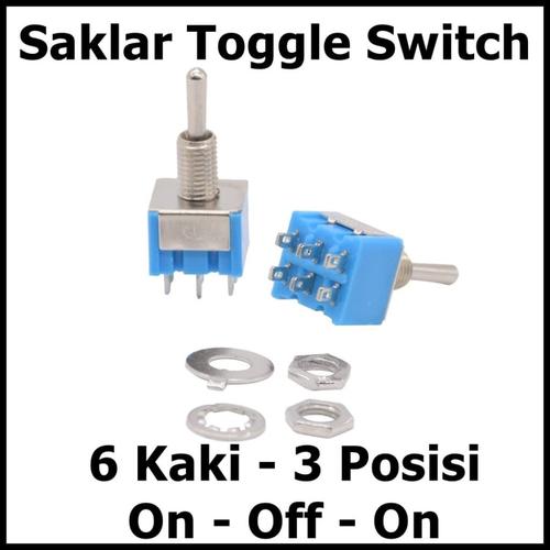 Jual MTS-203 Toggle Switch 6 Kaki 3 Arah DPDT ON-OFF-ON Saklar Tuas ...