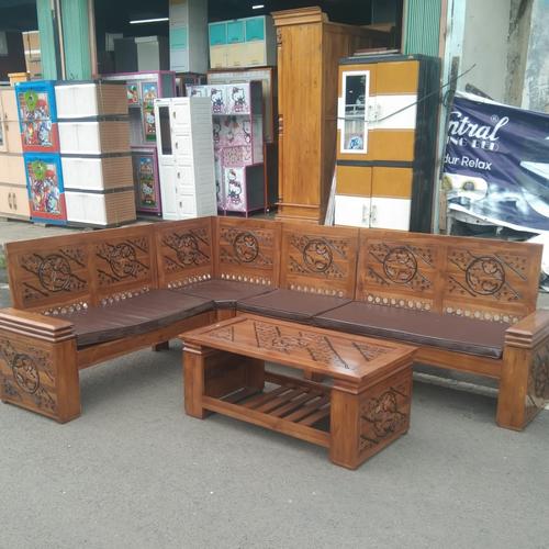Jual sofa l kayu jati kursi teras minimalis asli jepara Kota Bekasi