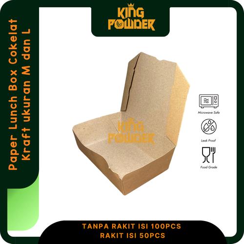 Jual Paper Lunch Box Cokelat Kraft ukuran M dan L - L Ckt BLM RAKIT ...
