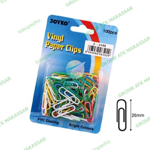 Jual [ DUS / 12 SET ] PAPER CLIP JOYKO C3100 WARNA / PENJEPIT KERTAS
