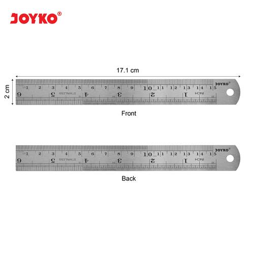 Promo Joyko STAINLESS Ruler 15cm 30cm / Penggaris BESI 30cm 15cm Joyko ...