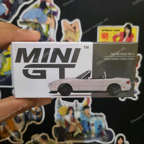 ミニカー MINI GT Mazda Miata MX-5 Classic White MINI GT 1:64 Mazda Miata MX-5 (NA) Tuned Version Classic