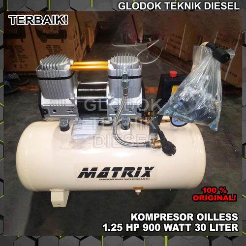 Jual Kompresor Oilless 1.25 HP 30 Liter L 900 Watt Tanpa Oli Oil Less ...