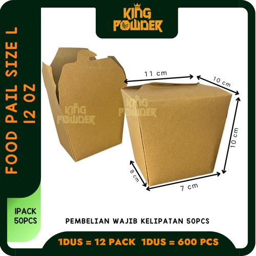 Jual FOOD PAIL PAPER LUNCH BOX KOTAK MAKAN DUS COKLAT KRAFT MEDIUM