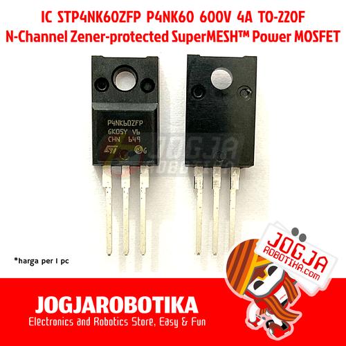 Jual STP4NK60ZFP P4NK60ZFP P4NK60 4NK60 TO-220F N-Channel Mosfet - Kab ...