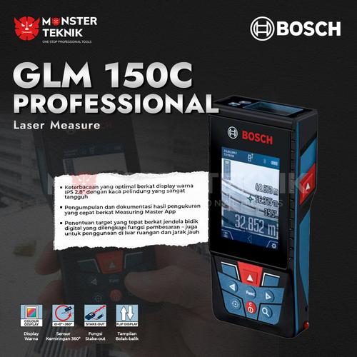 Jual Laser Range Finder Bosch 150m Meteran Laser Koneksi Bluetooth GLM 150C Jakarta Pusat