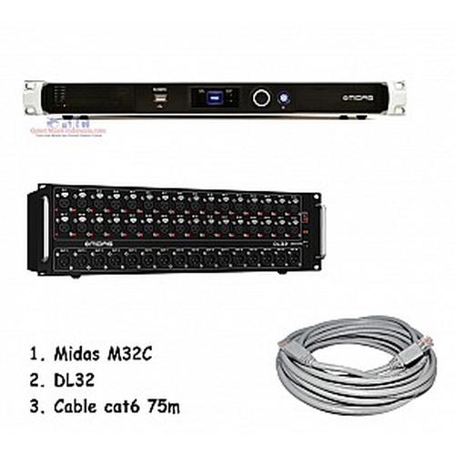 Promo Midas M32C Digital Rackmount Mixer + Paket DL32 + Cable Cat6 BMJ ...