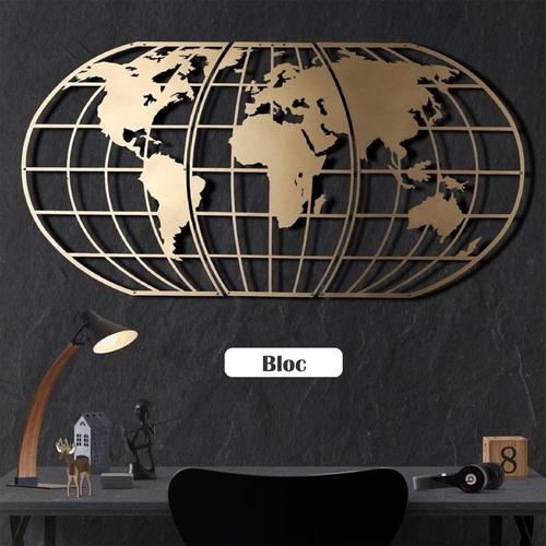Jual World Map Wall Decor Metal / Hiasan Dinding Peta Dunia Metal ...